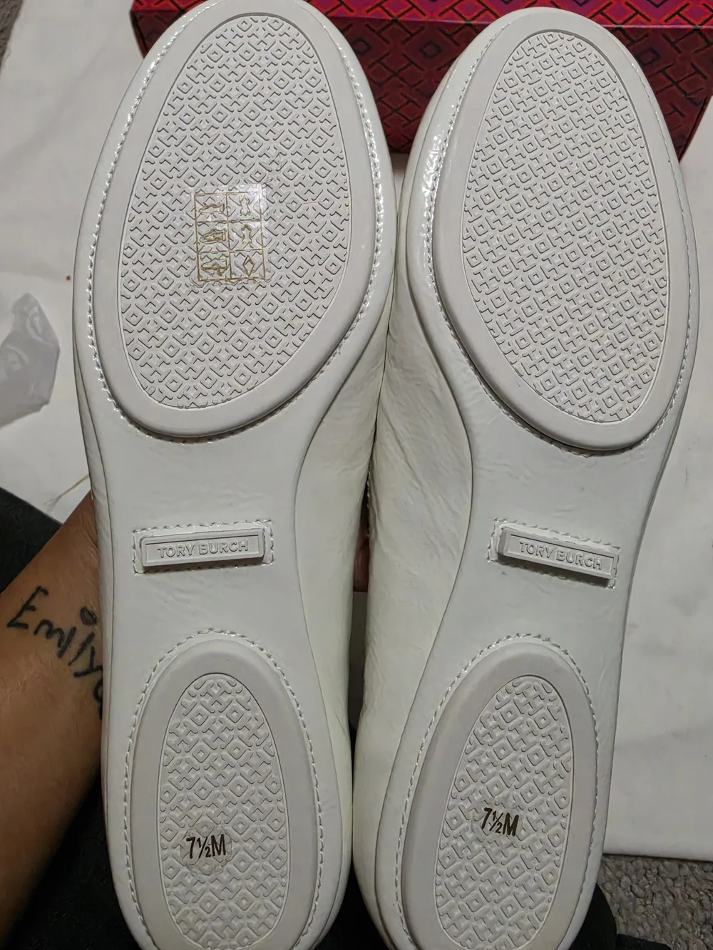 Tory Burch Minnie Travel Ballet Leather Logo, Soft Patent Leather
